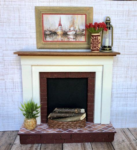 Dollhouse Fireplace, Miniature Fireplace, White Fireplace, Brick ...