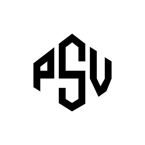 diseño de logotipo de letra psv con forma de polígono. psv polígono y ...