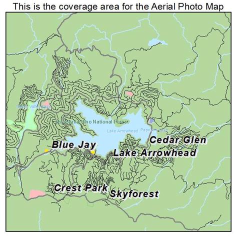 Aerial Photography Map of Lake Arrowhead, CA California