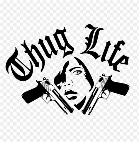 Thug Life Graffiti Logo Two Gun PNG Transparent With Clear Background ...