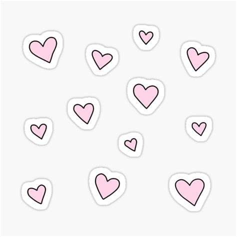 "Pink Hearts" Sticker for Sale by CatieY | Redbubble