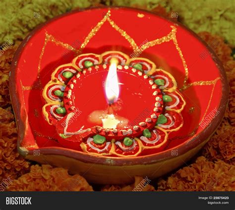 Hindu Diva Lamp Yellow Orange Image & Photo | Bigstock