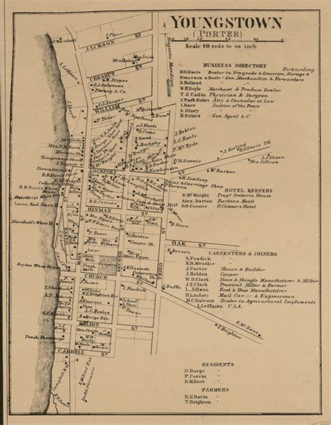 Youngstown, New York 1860 Old Town Map Custom Print - Niagara Co. - OLD ...