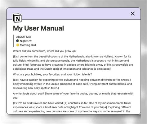 The Best Personal User Manual for Work: Guide + Template + Examples