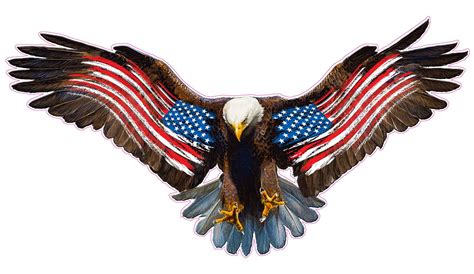 Bald Eagle Worn American Flag Decal