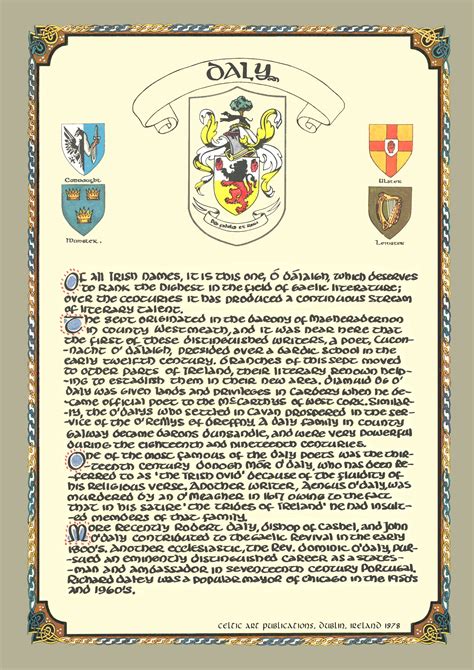 Daly Family Crest Parchment | Gifts of Ireland