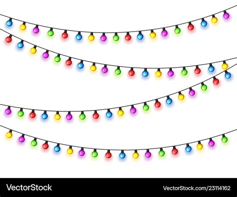 Christmas glowing lights on white background Vector Image