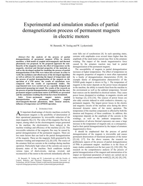 (PDF) Experimental and Simulation Studies of Partial Demagnetization ...