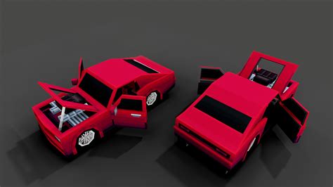 Wartave - muscle car - minecraft 3d model