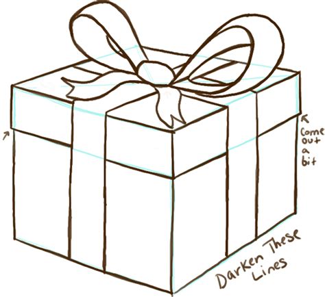 How to Draw a Wrapped Gift or Present with Ribbon and Bow – How to Draw ...