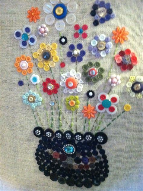 Button art, Button crafts, Button art projects