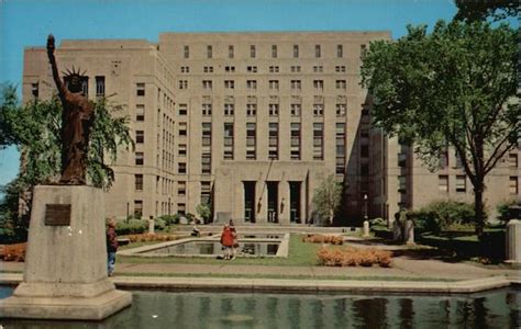 Jefferson County Courthouse, Showing Pools Birmingham, AL Postcard