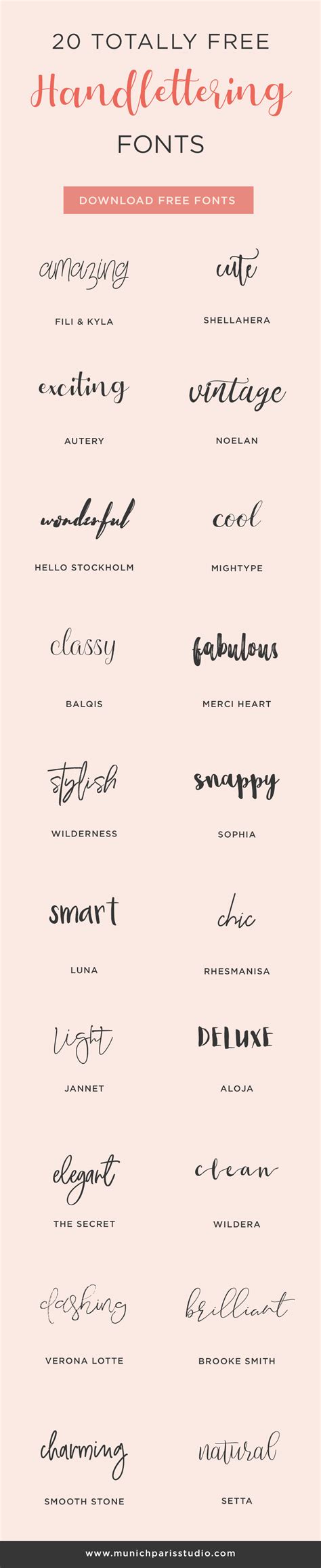 20 FREE Handwriting Fonts for personal and commercial use