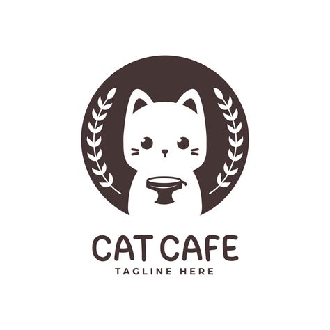 cute cat logo with coffee cup 13430175 Vector Art at Vecteezy