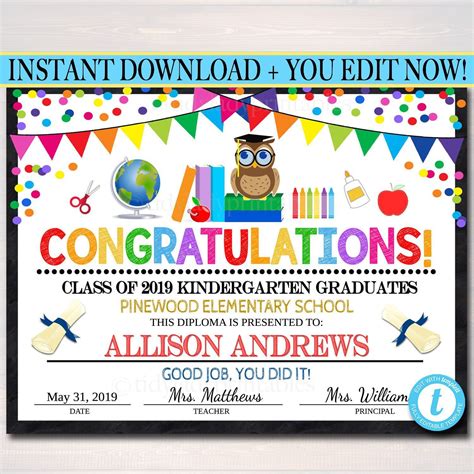 Kindergarten Graduation Certificate Free Printable