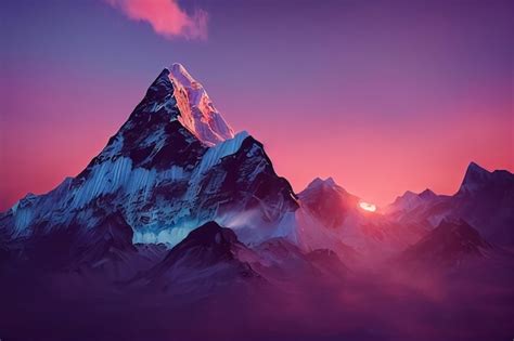 Premium Photo | 3d illustration of fantastic landscape peaks mountain ...