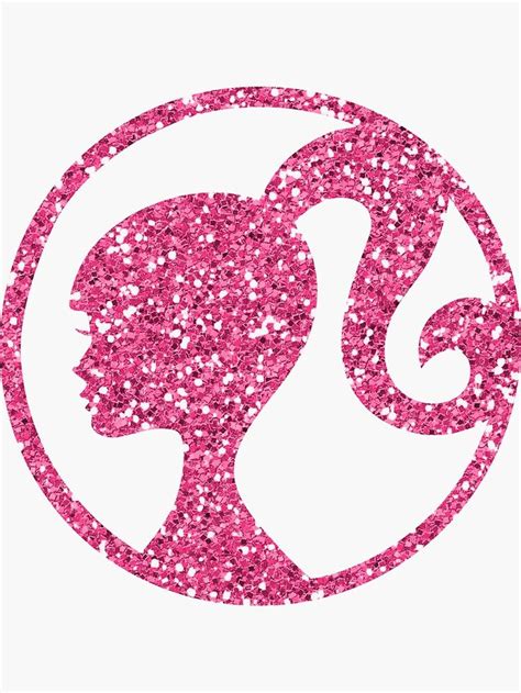 Barbie glitter pink head Sticker by TheFamousShop | Barbie theme ...