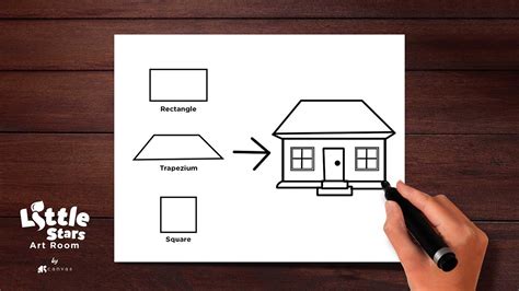 House drawing with shapes | How to draw house with shapes | Part-2 ...