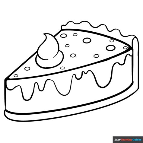 Pie Coloring Page | Easy Drawing Guides