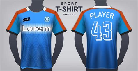 Soccer Jersey and Sport T-Shirt Mockup Template, Realistic Graphic ...