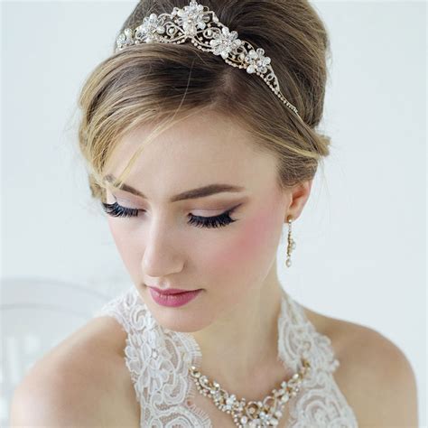 Gold Wedding Tiara - Arianna - Zaphira Bridal