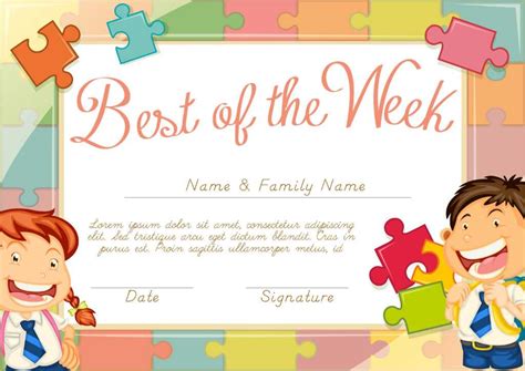 Certificate Template With Children Background – Download For Star Of ...