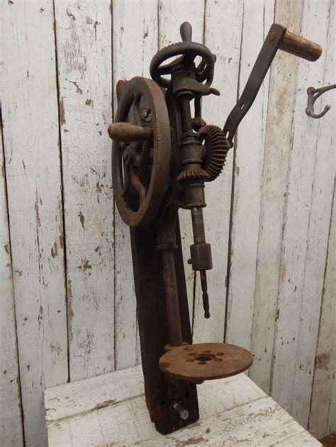 Antique Cast Iron Blacksmiths Post Drill Press Vintage Metal / Wood ...