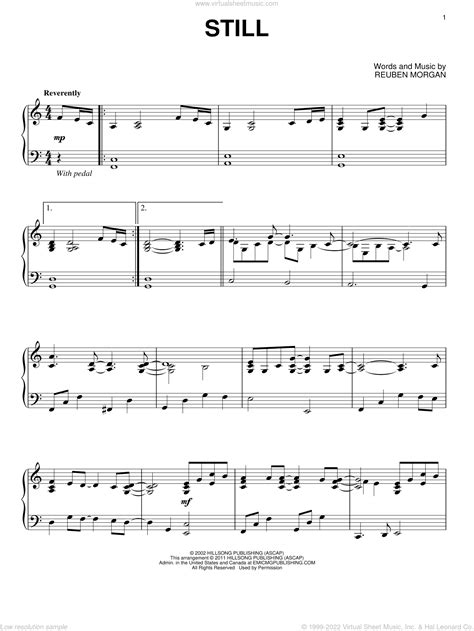 Still, (intermediate) sheet music for piano solo (PDF)