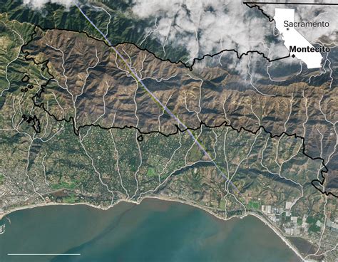 Map of Montecito mudslide - Washington Post