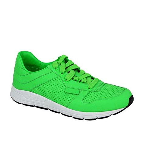 Gucci Running Neon Green Leather Lace up Sneakers Clout SALE