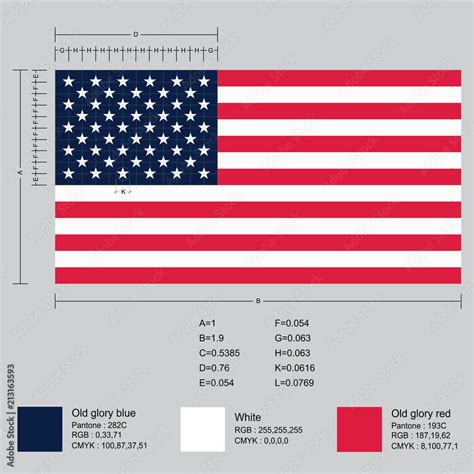 Accurate Correct Usa Flags Both Common Sizes Vector Image, 59% OFF