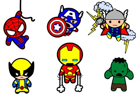 Krafty Nook: Marvel Avengers Cute SVG Files | Avengers cartoon, Baby ...