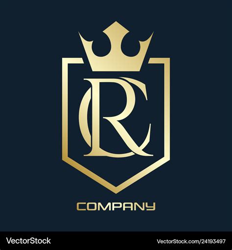 Luxury rc logo Royalty Free Vector Image - VectorStock