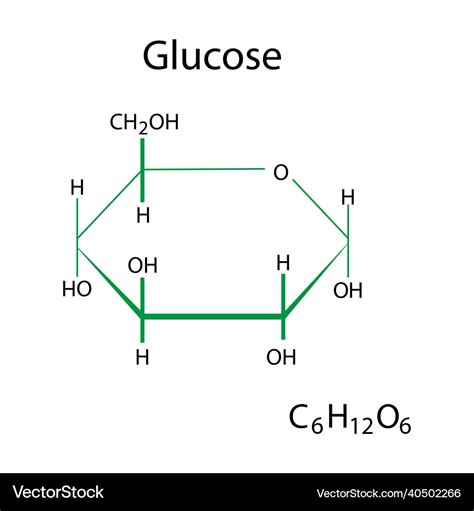 Glucose chemical formula organic compound Vector Image