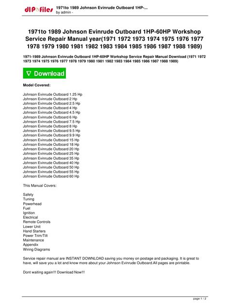 Johnson Outboard Service Manual Free Download - notesyellow