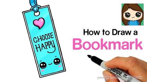 How to Draw a Bookmark Easy | Cute Back to School Supplies - YouTube ...