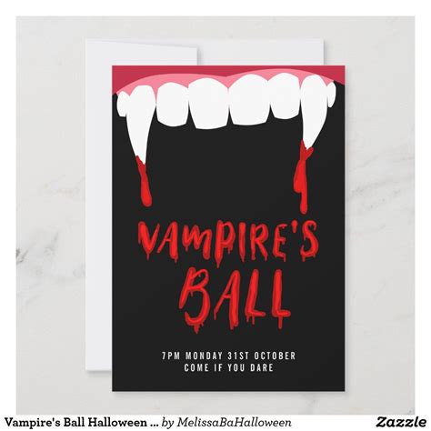 Vampire's Ball Halloween party invite | Zazzle | Halloween party ...