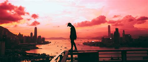 Alone Wallpaper 4K, Silhouette, Cityscape