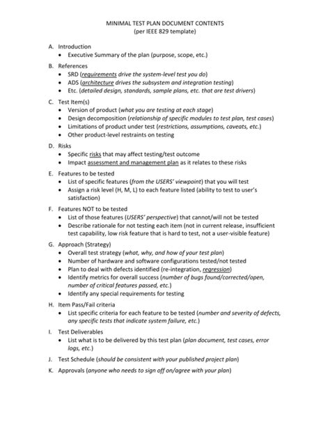 Example Test Plan Document