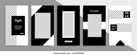 Set Minimalist Black White Geometric Banner Stock Vector (Royalty Free ...