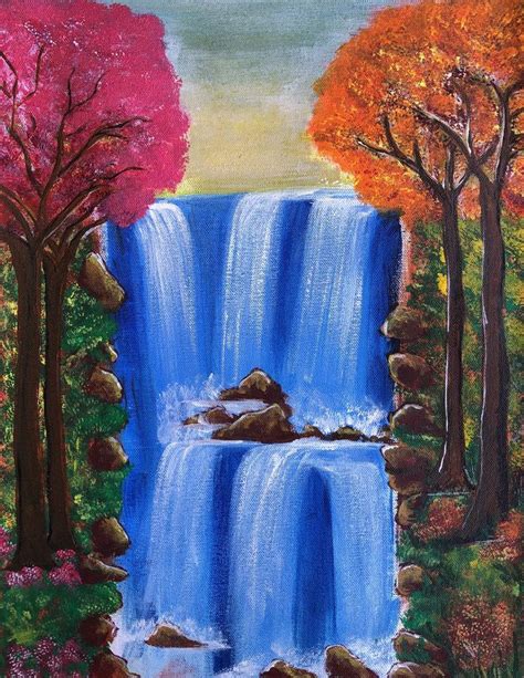 The Waterfall Painting by Divyanshi Singhal | Saatchi Art