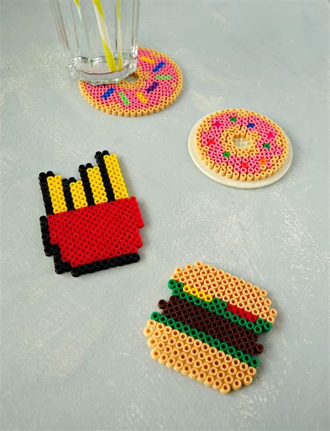 DIY Fast Food Perler Bead Coasters - The Makeup Dummy