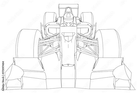 Formula race car. Abstract drawing. Tracing illustration of 3d. Stock ...