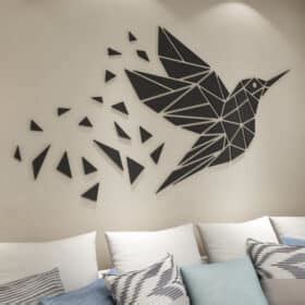 Hummingbird Geometric 3D Wall Art - Moonwallstickers.com