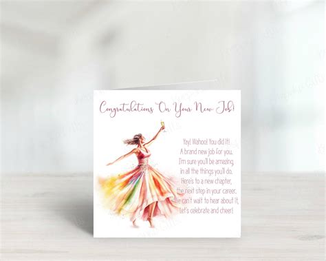 Custom New Job Card | Vibrant Celebration of Success – Bespoke Gifts