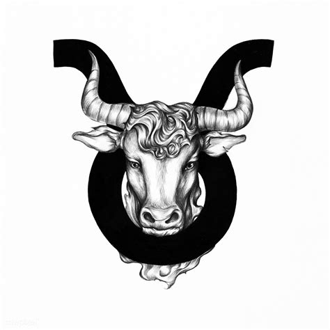 Hand drawn horoscope symbol of Taurus illustration | premium image by ...