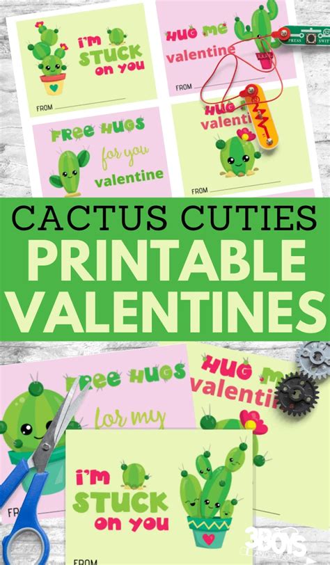 Printable Cactus Valentine Cards