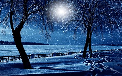 Winter Snowy Night Wallpapers - Wallpaper Cave