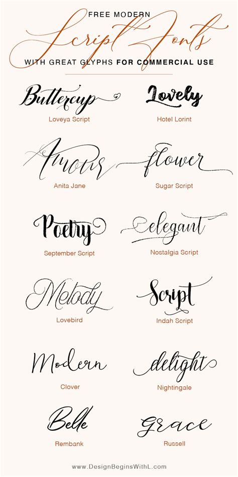 Free Modern Script Fonts With Stylish Glyphs For Commercial Use