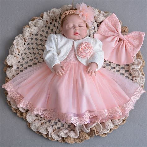 2017 baby infant newborn girl winter princess dress + headband+ outwear ...